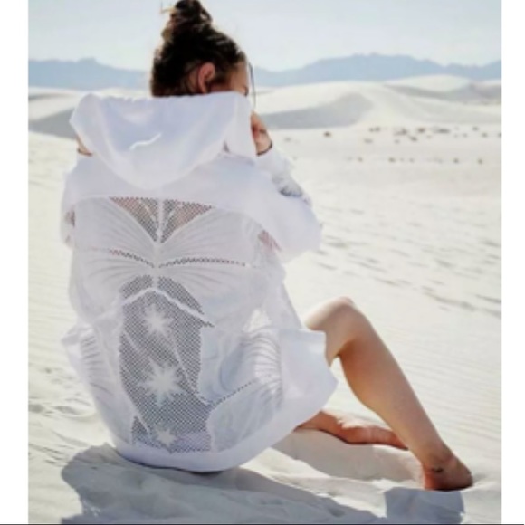 Free People Movement New Age Embroidered Butterfly Hoodie Jacket Size Medium